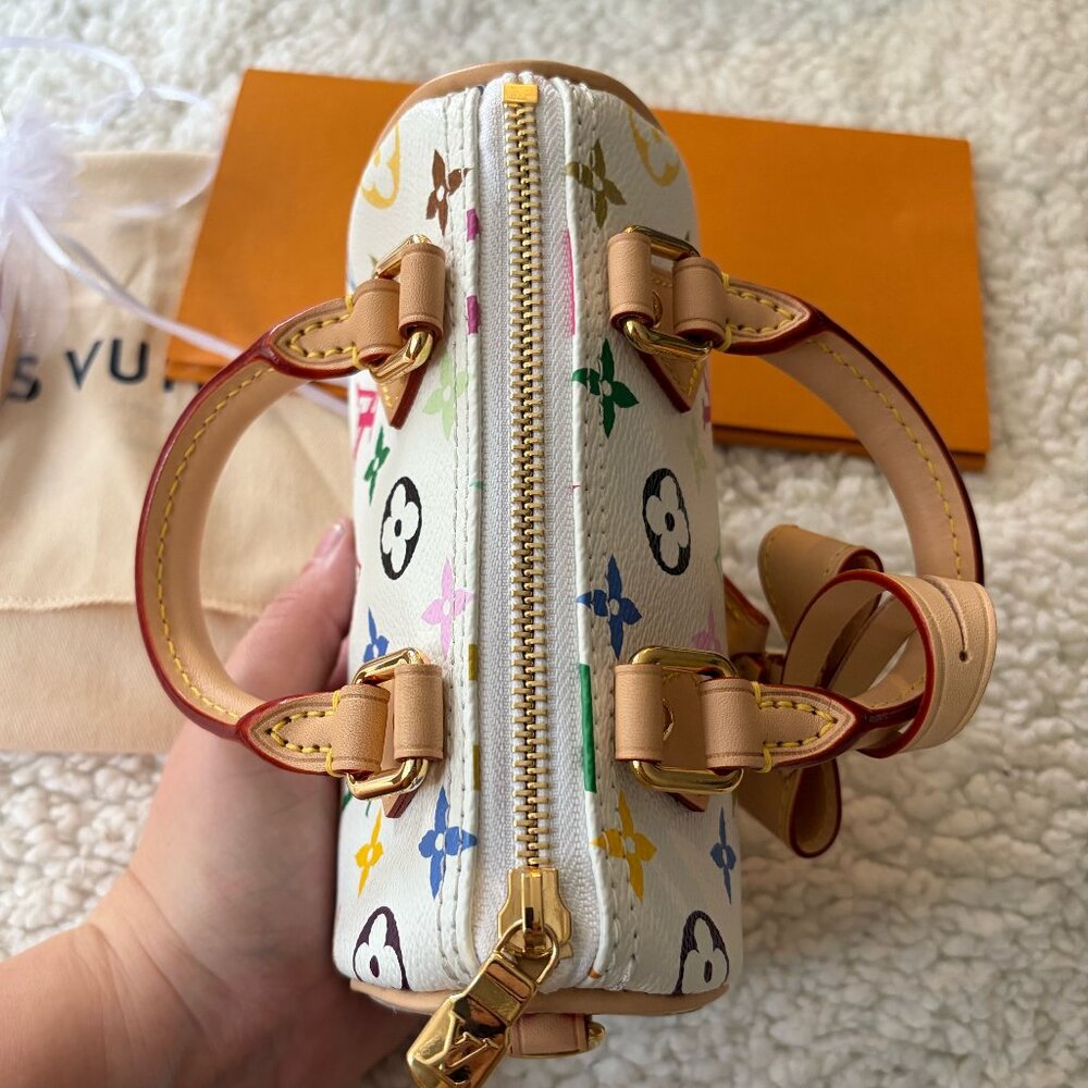 NWT Louis Vuitton X Takashi Murakami 2025 Nano Speedy White Multicolor - Picture 5 of 9
